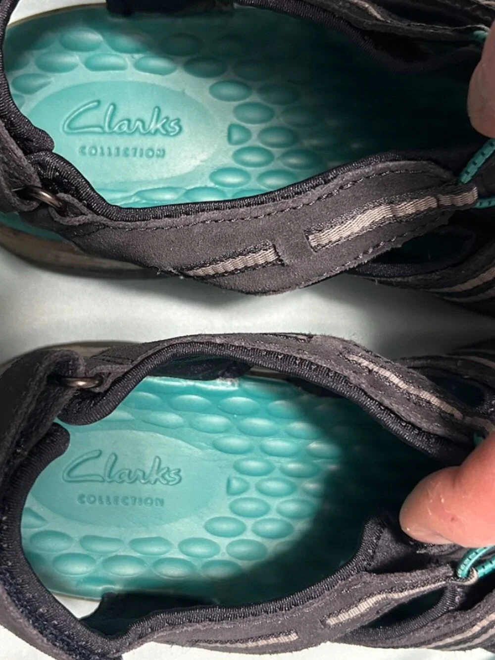 Clarks‎ Tuvia Madee Fisherman Navy/Teal Adjustable Sandals Women's Size 10